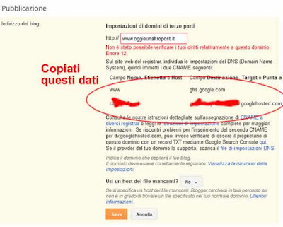 cname da copiare su register