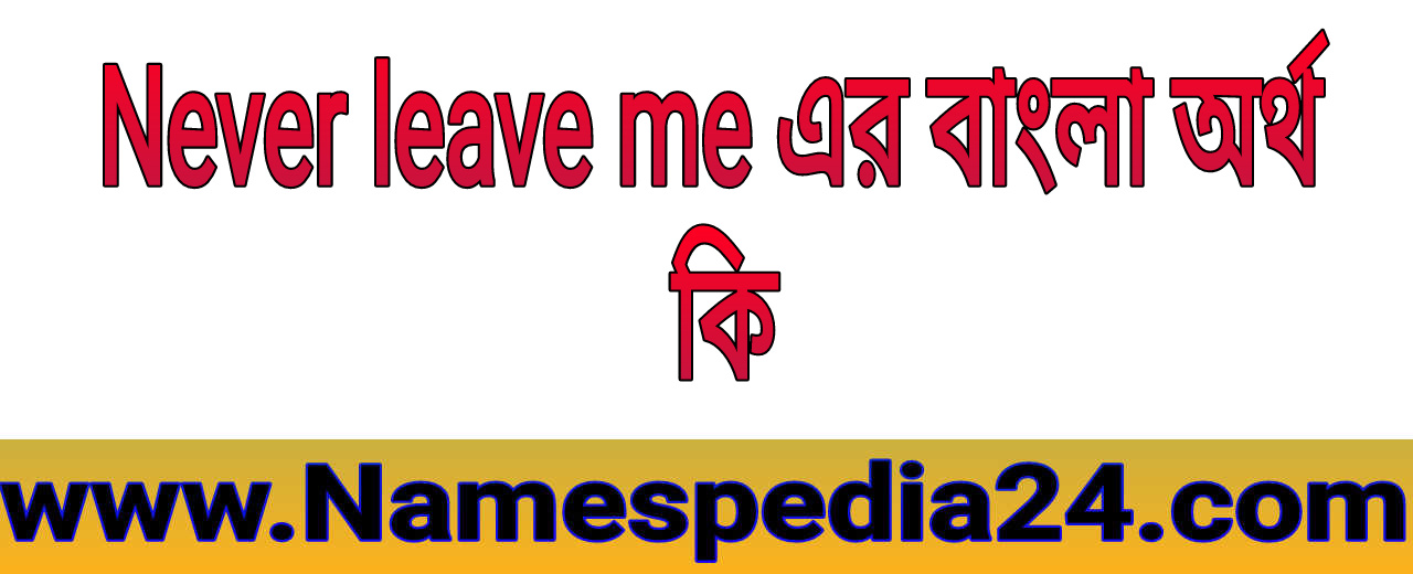 Never leave me meaning in bengali | Never leave me এর বাংলা অর্থ কি