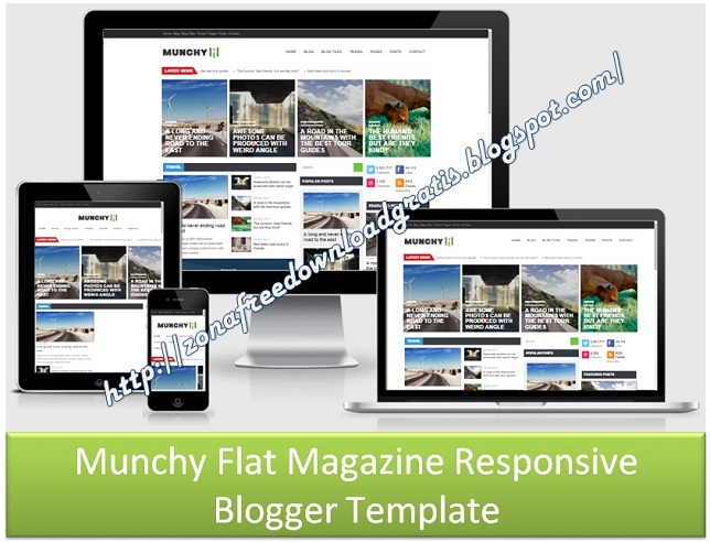 Munchy Flat Magazine Responsive Blogger Template