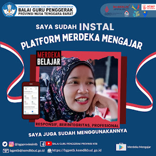 Twibbon Instal Platform Merdeka Mengajar Provinsi Nusa Tenggara Barat NTB 2022, Design Elegance