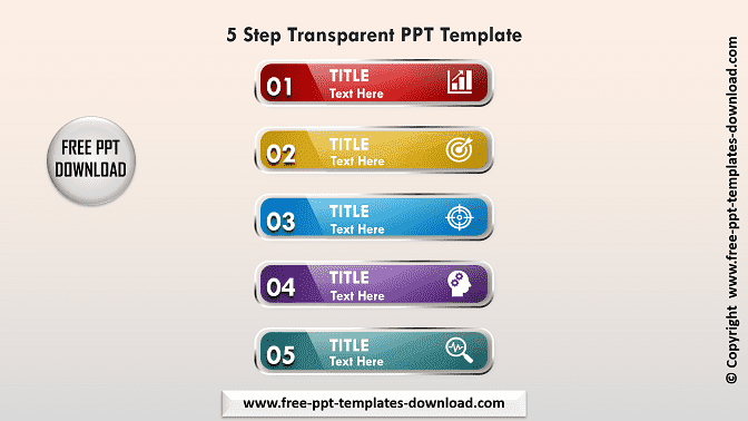 5 Steps Transparent PPT Template Download