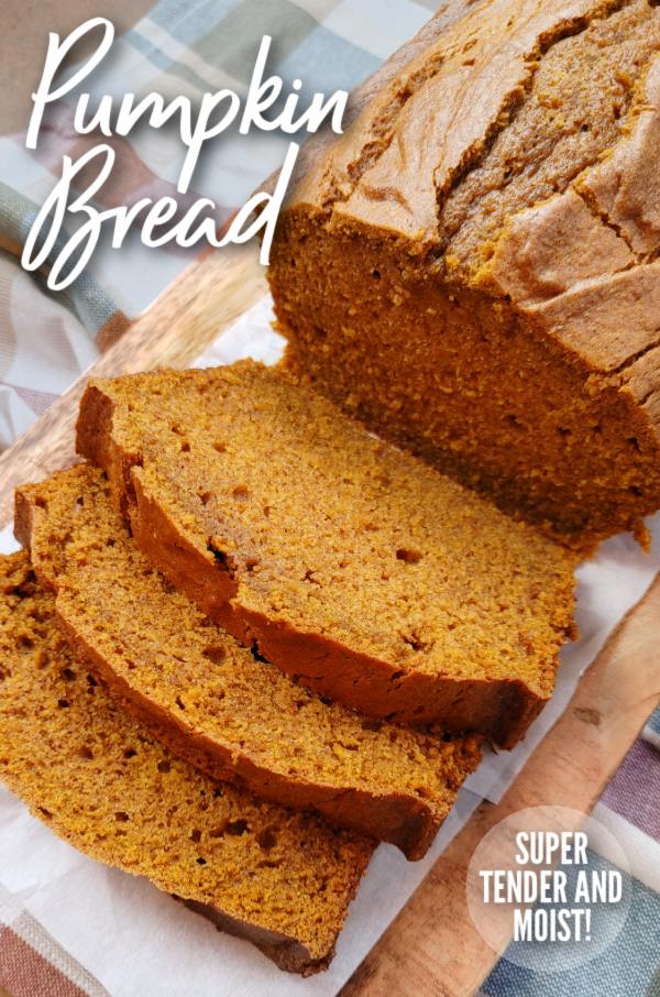 Perfect Pumpkin Bread! A super soft and tender pumpkin bread recipe, perfectly spiced, with a surprise secret ingredient that makes it ultra-moist and delicious!