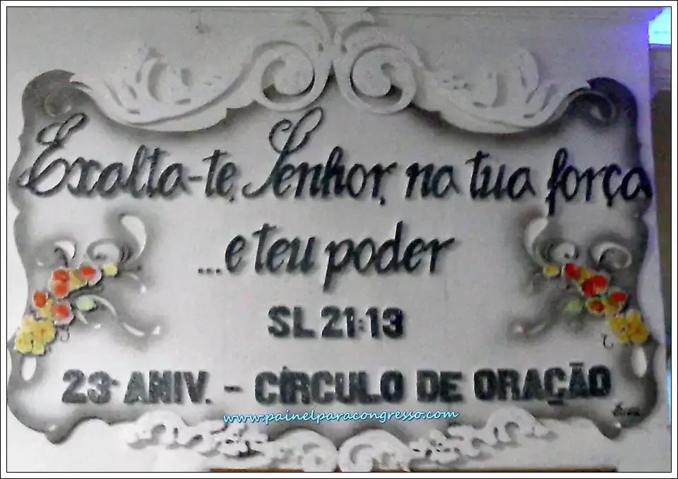 painel com versículo para o círculo de oração
