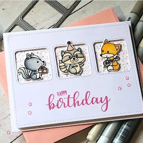 Sunny Studio Stamps: Critter Campout Window Trio Dies Customer Card by Noga Shefer
