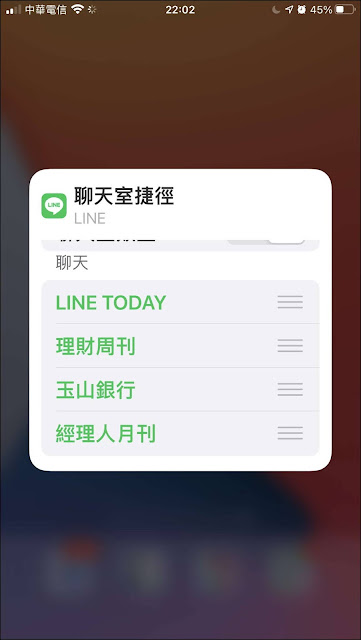 LINE 的 iPhone 主畫面小工具來了，可設定常用聯絡人，以快速開啟【聊天室】