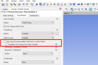 which additional options to choose in Ansys CFX turbulence