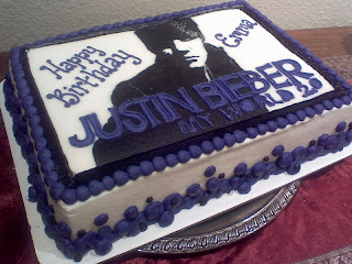 Justin Bieber Birthday Cake on Justin Bieber Birthday Cake And Cupcake Ideas