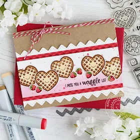Sunny Studio Stamps: Breakfast Puns Ric Rac Border Dies Punny I Love You Card by Leanne West 