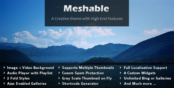 Meshable - Photography & Personal Fullscreen Theme - Photography Creative