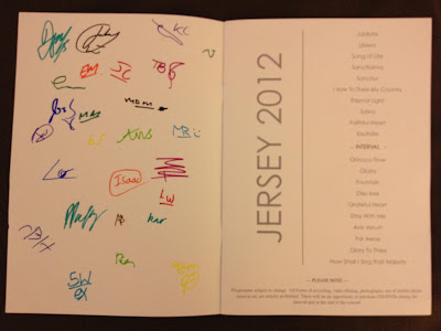 A Libera's concert programme with Libera boys' autographs. 