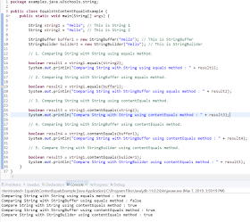 Equals Vs ContentEquals Example