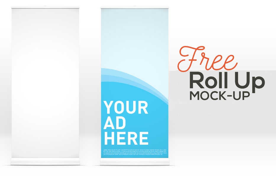 15 Useful Free Roll-up Banner Mockup PSD for Advertisment