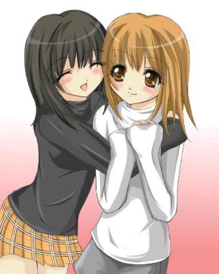 cute anime best friends. friends forever anime.