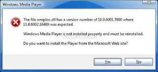 mengatasi Error pada Windows Media Player 12