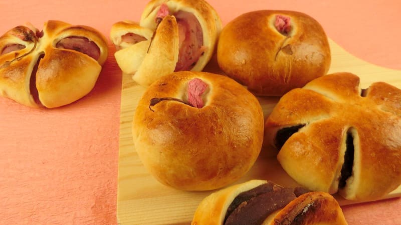 桜の塩漬け入り桜あんぱんレシピ トースターで失敗しないパン作り ぎんもく食堂のごはん日記