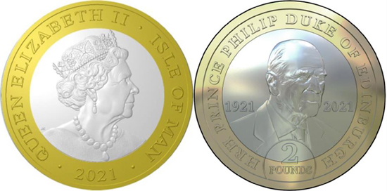 Isle of Man 2 pounds 2021 - Prince Philip in Memoriam