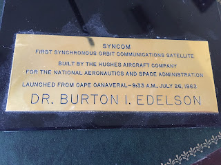 Burton Edelson Plaque on Syncom Model  Satellite