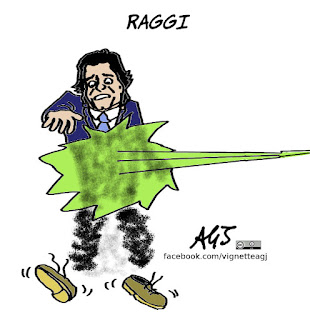 Marchini, Forza Italia, Raggi, elezioni roma, satira, vignetta