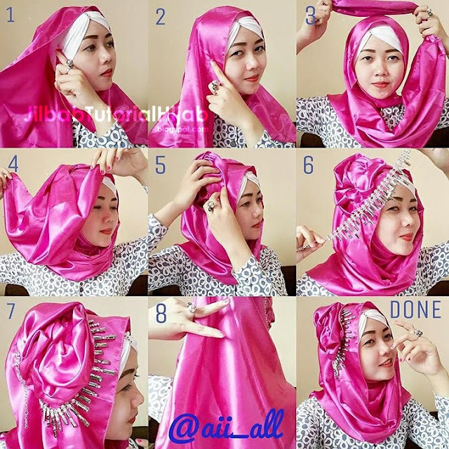 6 Tutorial Hijab Pashmina untuk Pesta  Jilbab Tutorial Hijab