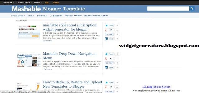 Mashable Blogger Template 2014