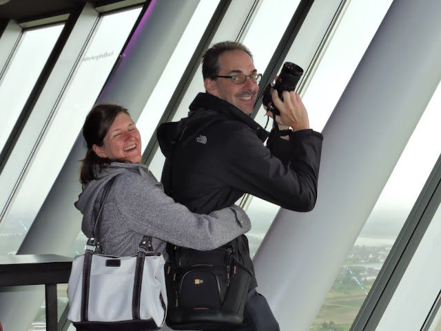 Rheinturm Dusseldorf funny couple