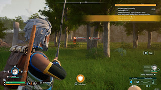 The player aims with a Bow in Palworld.