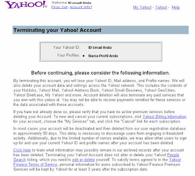 Cara Menghapus Akun Email Yahoo