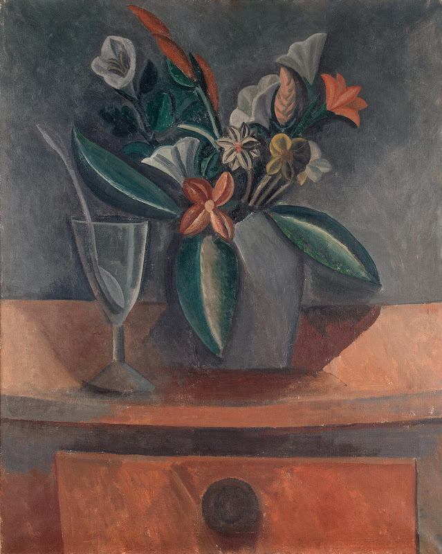 Flowers in a Grey Jar by Pablo Picasso - Flowers, Still Life Paintings from Hermitage Museum