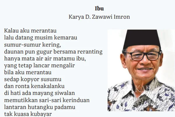 Puisi Ibu Karya D.  Zawawi Imron