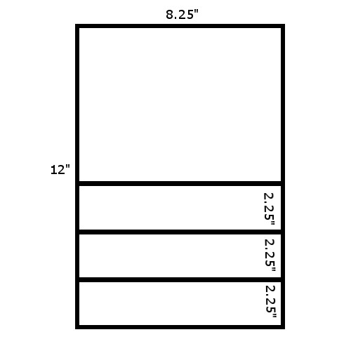 Diagonal Pocket Folder paper dimensions 12 inches by 8 and a quarter inches