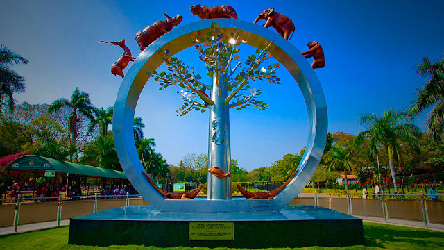 The Nehru Zoological Park is located near Mir Alam Tank in Hyderabad