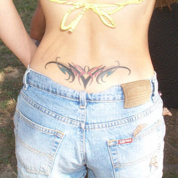 Best Design Tattoo Tribal Galery: lower back heart tattoo