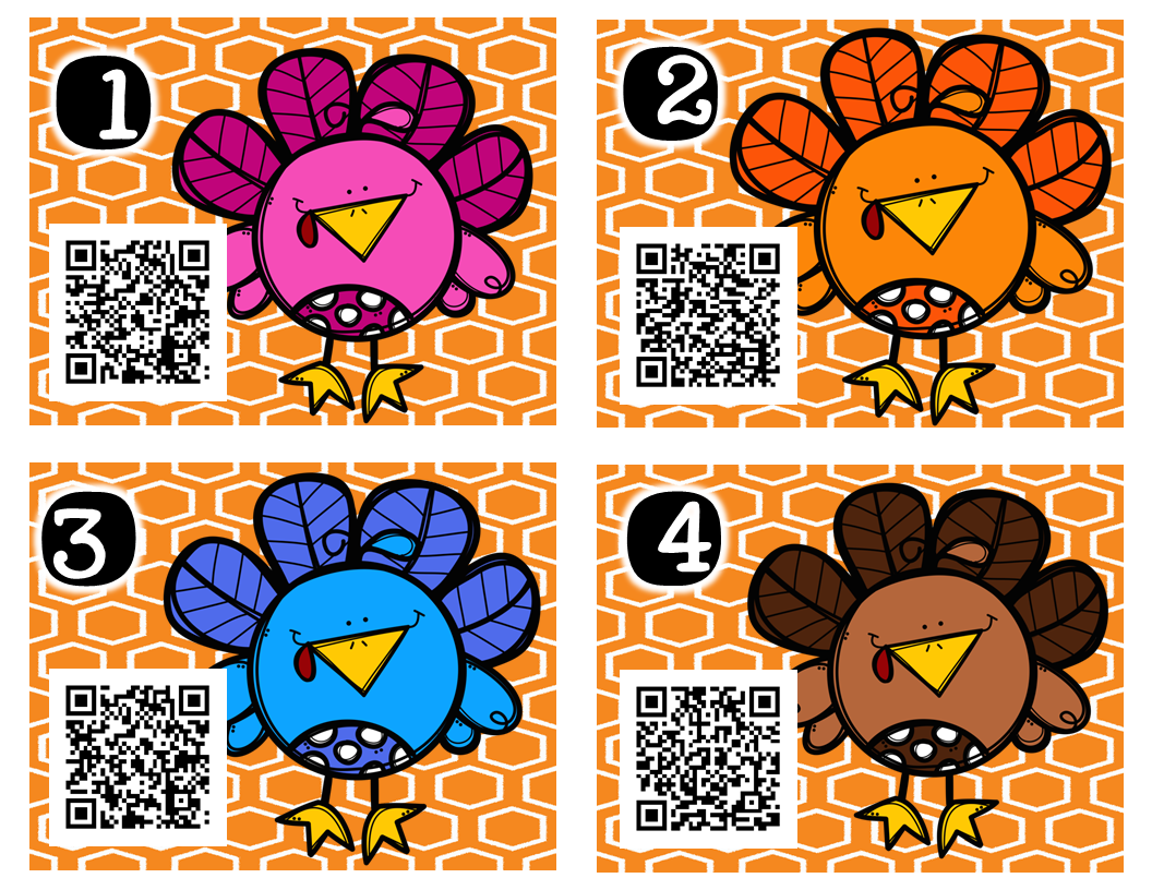 http://www.teacherspayteachers.com/Product/Turkey-Talk-Addition-QR-Scavenger-Hunt-1545693