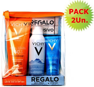 VICHY Fotoprotector solar spf 50+, leche 300 ml. REGALO Agua termal 150ml +After sun 100ml.PACK 2UN.