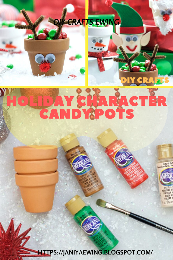 CHRISTMAS KID’S CRAFT HOLIDAY CHARACTER CANDY POTS