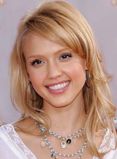 brown with blonde hairstyles. Jessica Alba medium hairstyle