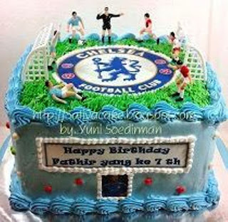 Kue Ulang Tahun Anak Laki-Laki Tema Sepak Bola Chelsea