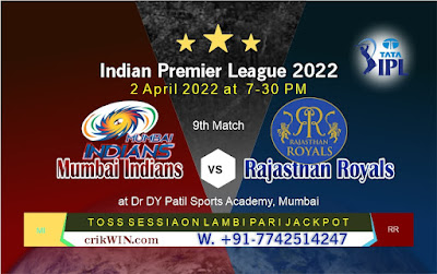 Mumbai vs Rajasthan 9th IPL Match Prediction Betting Tips Cricdiction