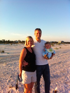 Mommy, Daddy, and Charlie at the Beach