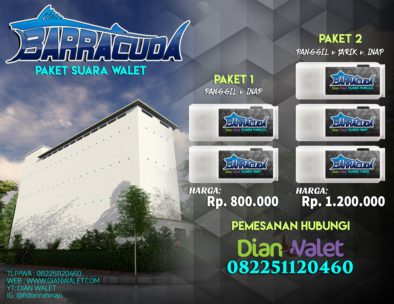 Paket Suara Walet Barracuda Booster Jernih