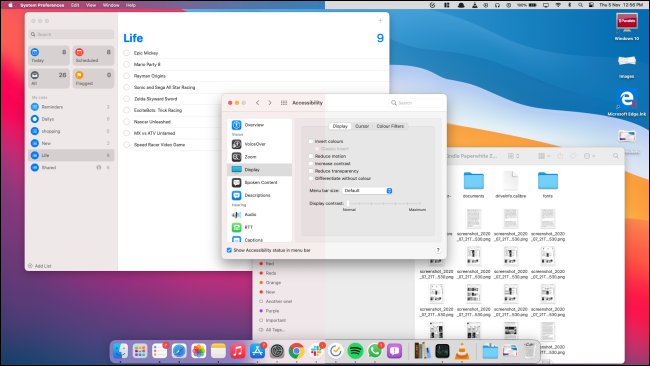 لقطة شاشة macOS Big Sur مع وبدون شفافية 2