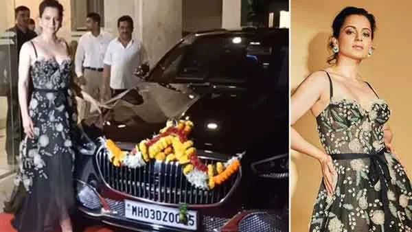 News,National,Actress,Car,Gadgets,Top-Headlines,Entertainment, Kangana Ranaut buys Mercedes Maybach worth ₹3.6 cr, jokes about ribbon 'I look like just married', Watch