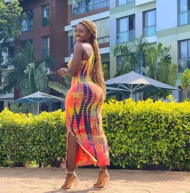 Ghanaian TikTok Celebrity Hajia Bintu Causes Stir Online With Her Big Backside In Photos.