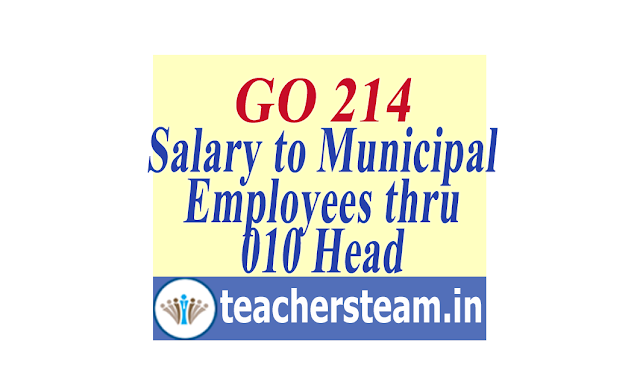 Payment of Salaries and pension to the Municipal Employees/Teachers and Non-Teaching staff of schools working in Municipalities/Corporations through treasuries under 010