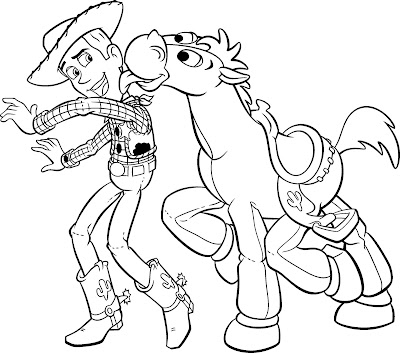  Story Coloring Pages on Toy Story Woody Bullseye Coloring Jpg