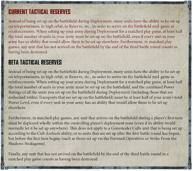 40k 8th edition faq new tactical reserve deep strike rules hints and tips analysis