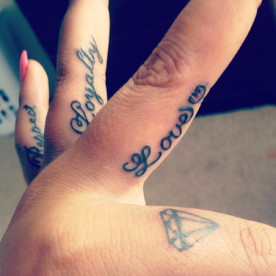 finger tattoos love loyality