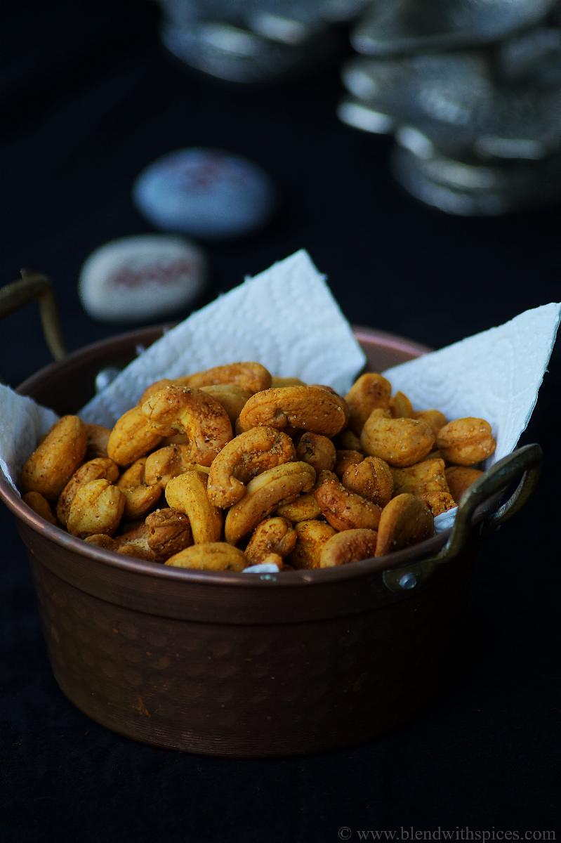 easy diwali snacks, roasted cashew nuts recipe, how to make roasted cashew
