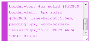 Cara Membuat Teks Area Cantik 