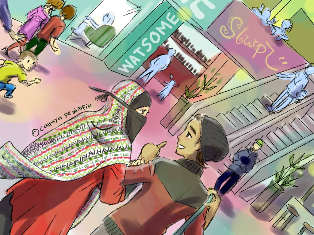 Komik Dakwah Cinta Pada: Wallpaper (muslim drawing) : Jalan-jalan